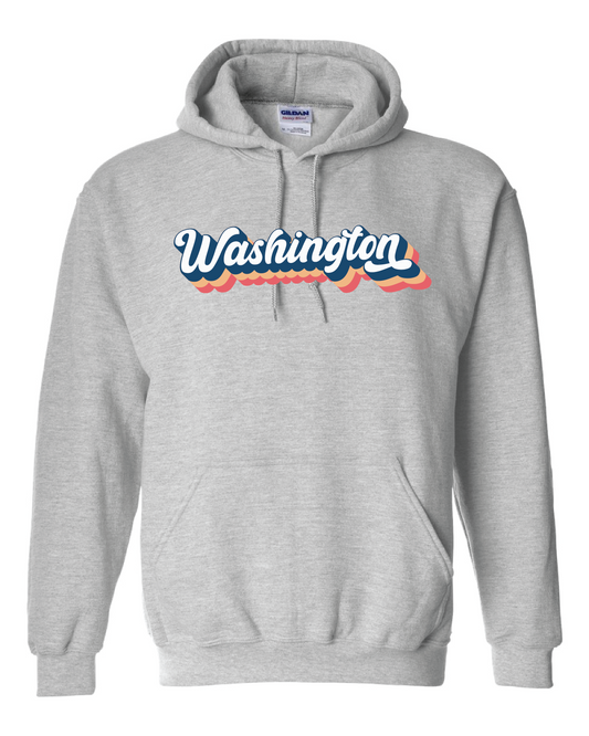 Washington Script Logo Hooded Sweatshirt Grey