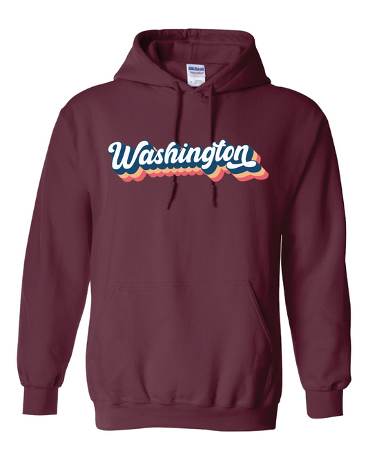 Washington Script Logo Hooded Sweatshirt Maroon