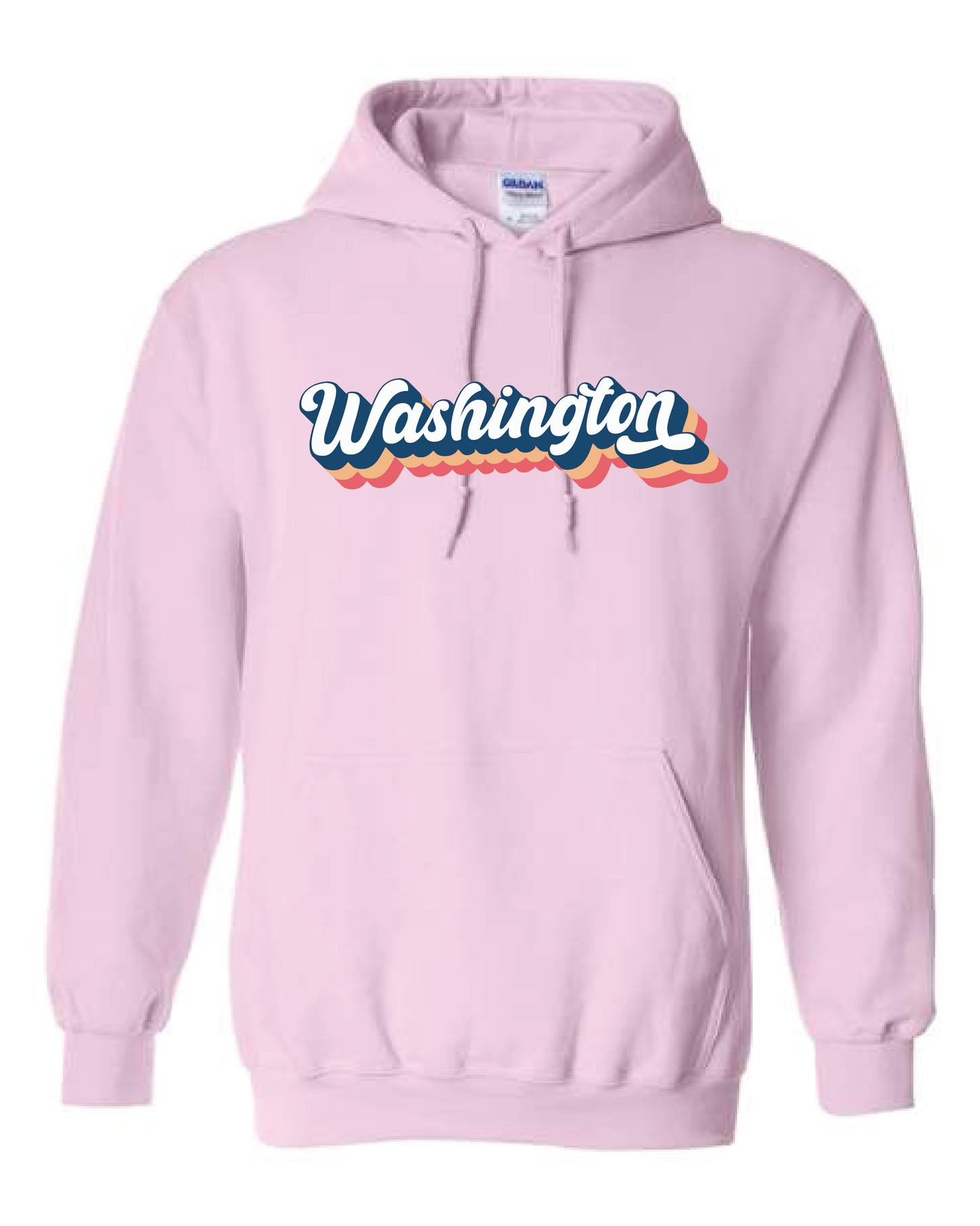 Washington Script Logo Hooded Sweatshirt Pink