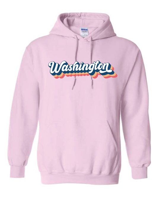 Washington Script Logo Hooded Sweatshirt Pink