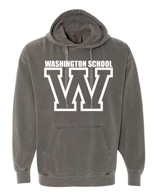 Washington W Logo Garment Dyed Hooded Sweatshirt Pepper