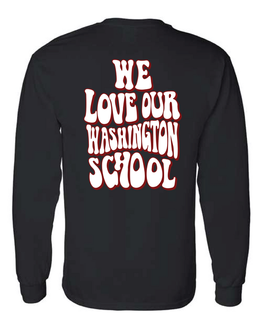 We Love Our Washington School L/S T-shirt Black