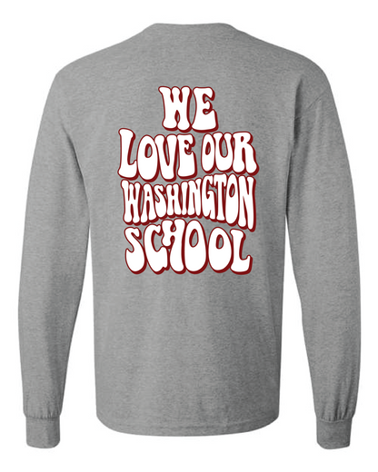 We Love Our Washington School L/S T-shirt Grey