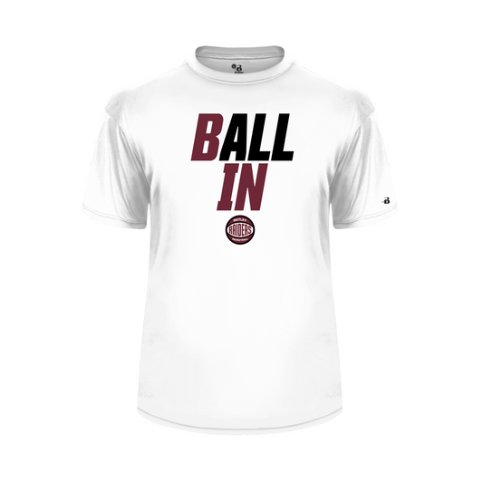 Nutley Basketball bALL-IN Short Sleeve Performance T-Shirt - White