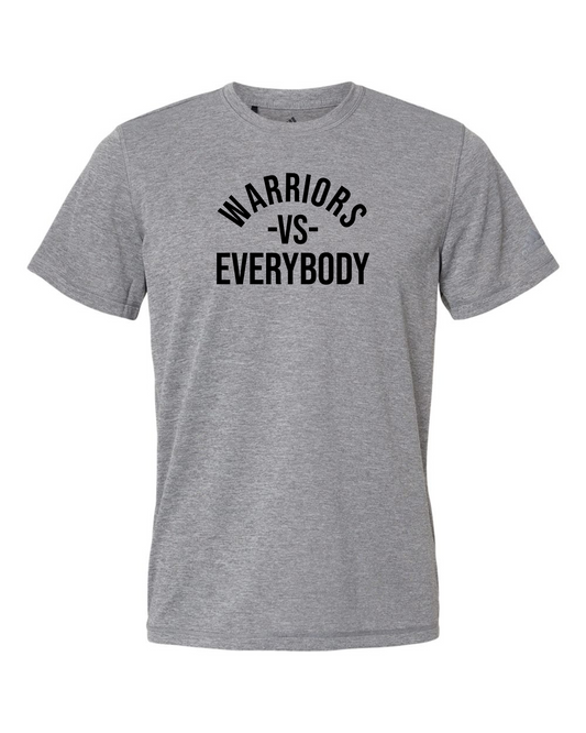 “WARRIORS -VS- EVERYBODY” Adidas Sport T-shirt - Black Heather