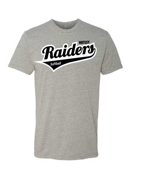 Nutley Raiders Script Softball T-shirt - Grey