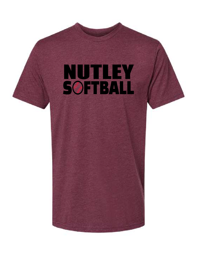 Nutley Raiders Softball T-shirt - Heather Maroon