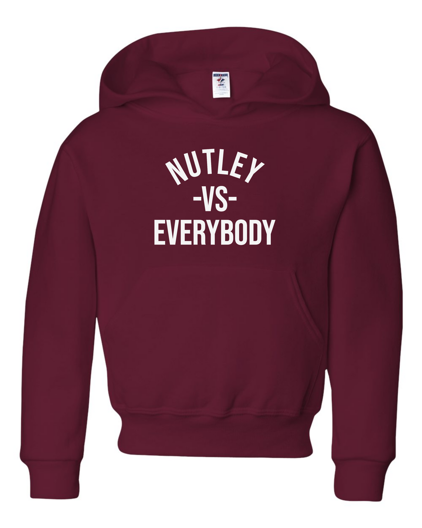 Nutley vs Everybody Hooded Sweatshirt - Maroon